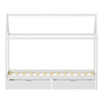 Children's bed Mellin Montessori type with 2 drawers pine wood in white shade 90x190cm - Image 5
