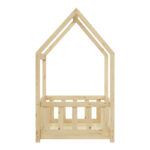 Bambie children's bed with railing Montessori type pine wood in natural shade 70x140cm - Слика 4