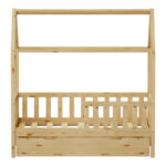 Montessori-style Bendina children's bed with drawer pine wood in natural shade 70x140cm - Слика 5