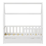 Montessori-style Bendina children's bed with drawer pine wood in white shade 70x140cm - Image 5
