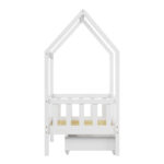 Montessori-style Bendina children's bed with drawer pine wood in white shade 70x140cm - Image 6