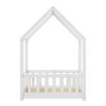 Montessori-style Callan children's bed with rails pine wood in white color 90x190cm - Image 5
