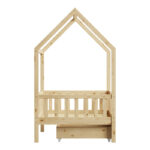 Montessori style Piccolo children's bed with 2 drawers natural shade pine wood 90x190cm - Слика 6