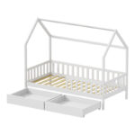 Montessori style Piccolo children's bed with storage space white shade pine wood 90x190cm - Image 4