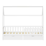 Montessori style Piccolo children's bed with storage space white shade pine wood 90x190cm - Image 5
