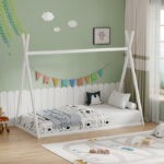 Montessori style Lilly children's bed white shade pine wood 90x190cm - Слика 2