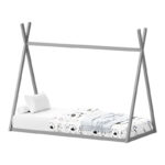 Montessori style Lilly children's bed grey shade pine wood 90x190cm