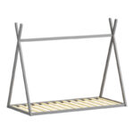 Montessori style Lilly children's bed grey shade pine wood 90x190cm - Image 3