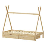 Lalitto children's bed with Montessori-style storage pine wood in a natural shade 90x190cm - Слика 3
