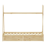 Lalitto children's bed with Montessori-style storage pine wood in a natural shade 90x190cm - Слика 5