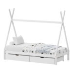 Lalitto children's bed with Montessori-style storage pine wood in white shade 90x190cm