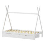 Lalitto children's bed with Montessori-style storage pine wood in white shade 90x190cm - Слика 3