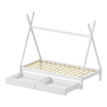 Lalitto children's bed with Montessori-style storage pine wood in white shade 90x190cm - Слика 4