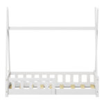 Noam children's bed with Montessori type railings pine wood in white color 70x140cm - Слика 4