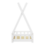 Noam children's bed with Montessori type railings pine wood in white color 70x140cm - Слика 5