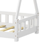 Noam children's bed with Montessori type railings pine wood in white color 70x140cm - Слика 6