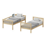 Children's bunk bed Nani pine wood in natural shade 90x190cm - Слика 5