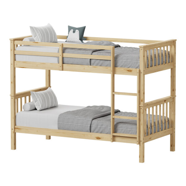Children's bunk bed Nani pine wood in natural shade 90x190cm