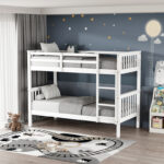 Children's bunk bed Nani pine wood in white shade 90x190cm - Image 2