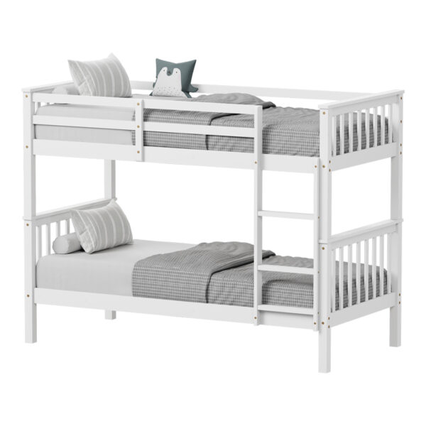 Children's bunk bed Nani pine wood in white shade 90x190cm