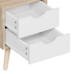 Selma bedside table pine wood in sonoma-white shade 29.7x29.7x45cm - Слика 6