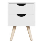 Selma bedside table pine wood in white shade 29.7x29.7x45cm - Слика 4