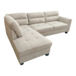 Аголна софа десен агол Камиле беж ткаенина 270x174x95 см