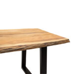 Miles table solid acacia wood 3.7-4cm in natural shade with black metal legs 180x90x76cm - Image 5