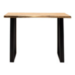 Bar table Miles solid acacia wood 3.7-4cm in natural shade with black metal legs 120x53x97cm - Слика 3