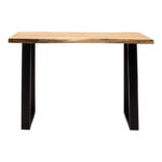 Felasia console solid acacia wood thickness 3.7-4cm in natural shade with black metal legs 120x45x78cm - Слика 3