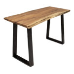 Felasia console solid acacia wood thickness 3.7-4cm in natural shade with black metal legs 120x45x78cm - Слика 4
