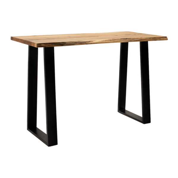 Felasia console solid acacia wood thickness 3.7-4cm in natural shade with black metal legs 120x45x78cm