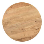 Coffee table Coffelty Inart solid acacia wood - white metal D90x40cm - Image 5