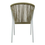 Aluminum armchair Convince stackable with white frame-textilene-pe rattan in natural shade 56x63x82cm - Image 5
