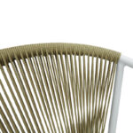 Aluminum armchair Convince stackable with white frame-textilene-pe rattan in natural shade 56x63x82cm - Image 6