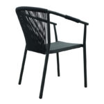 Aluminum armchair Convince stackable with grey  frame-textilene-pe rattan 56x63x82cm - Image 2