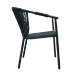 Aluminum armchair Convince stackable with grey  frame-textilene-pe rattan 56x63x82cm - Image 3