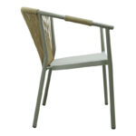 Convince aluminum armchair stackable with brown frame-textilene-pe rattan 56x63x82cm - Слика 3