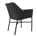 Ortegia stackable aluminum armchair with anthracite frame and rope 57x62x82cm - Image 2