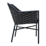Ortegia stackable aluminum armchair with anthracite frame and rope 57x62x82cm - Image 3
