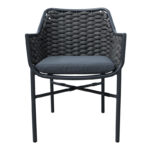 Ortegia stackable aluminum armchair with anthracite frame and rope 57x62x82cm - Image 4
