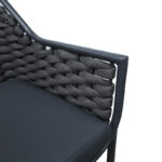 Ortegia stackable aluminum armchair with anthracite frame and rope 57x62x82cm - Image 6