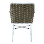 Ortegia stackable aluminum armchair with white frame-khaki rope 57x62x82cm - Слика 4