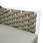 Ortegia stackable aluminum armchair with white frame-khaki rope 57x62x82cm - Слика 6