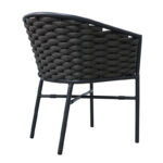 Aluminum armchair Noevo stackable with gray frame and cushion 57x62x77cm - Слика 2