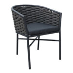 Алуминиумска фотелја Noevo на сложување со сива рамка и перница 57x62x77 см