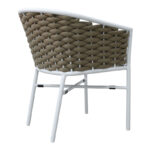 Aluminum armchair Noevo stackable with white frame-natural rope 57x62x77cm - Слика 2