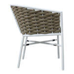 Aluminum armchair Noevo stackable with white frame-natural rope 57x62x77cm - Слика 3
