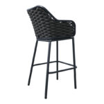 Zuki aluminum bar stool stackable with gray frame and cushion 55x54x109cm - Слика 2