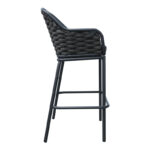 Zuki aluminum bar stool stackable with gray frame and cushion 55x54x109cm - Слика 3